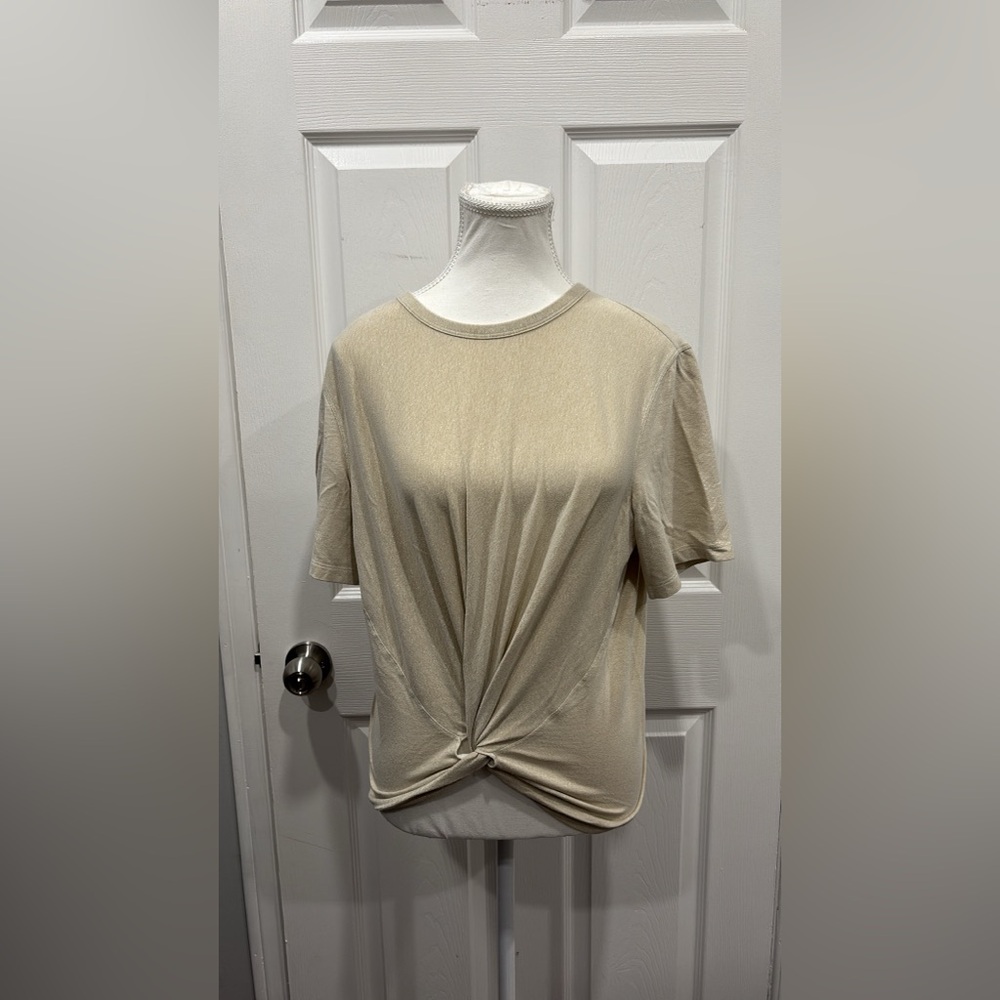 Lululemon Athletica Tan Tie Front Short Sleeve T-Shirt